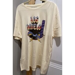 LUCKY BRAND Los Angeles Records Shirt MENS XXL Creme Casual Skater Street NWT